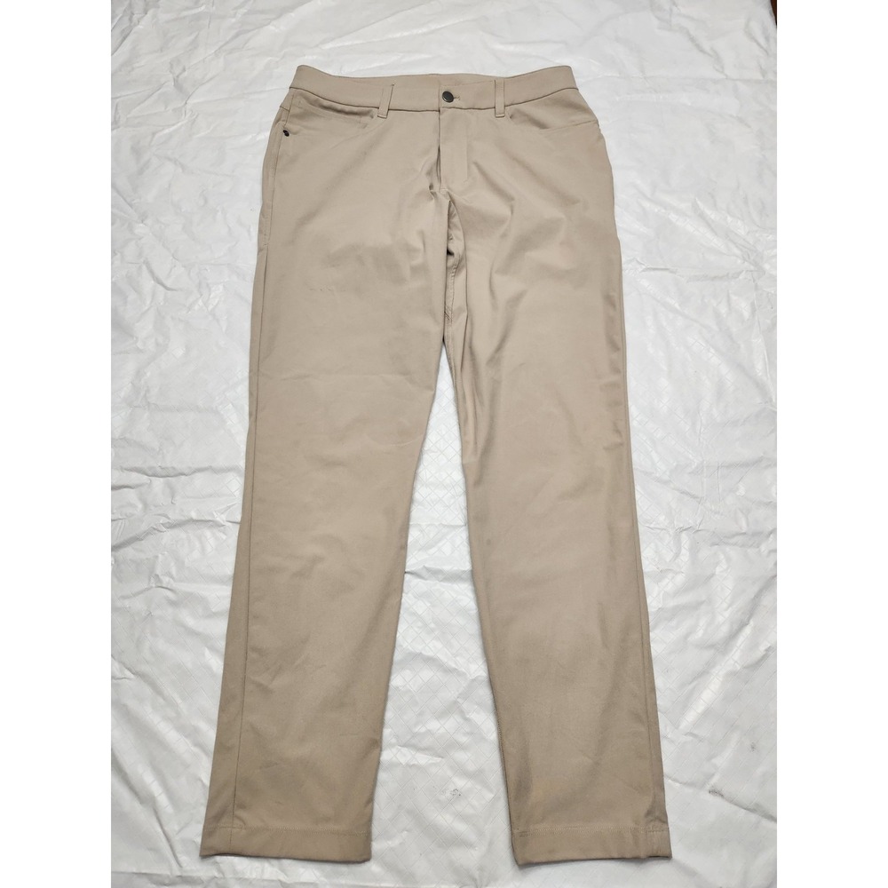 Lululemon Pants Mens 32x30 Beige Stretch Chino Slim Straight 5 Pocket Casual